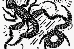 Scorpion with something related to music or djing tattoo idea