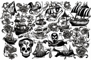 Ein Piratenschiff tattoo idea