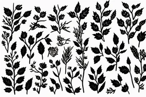 Thorns turning into wildlowers tattoo idea