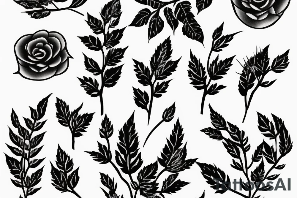 Thorns turning into wildlowers tattoo idea