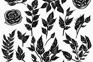 Thorns turning into wildlowers tattoo idea