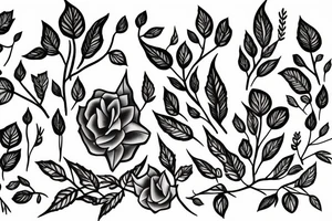 Thorns turning into wildlowers tattoo idea