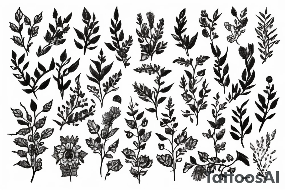 Thorns turning into wildlowers tattoo idea