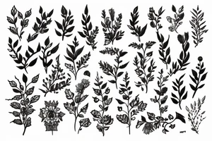Thorns turning into wildlowers tattoo idea
