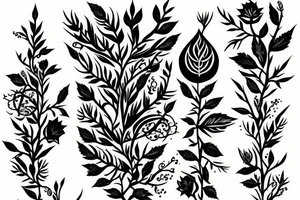 Thorns turning into wildlowers tattoo idea