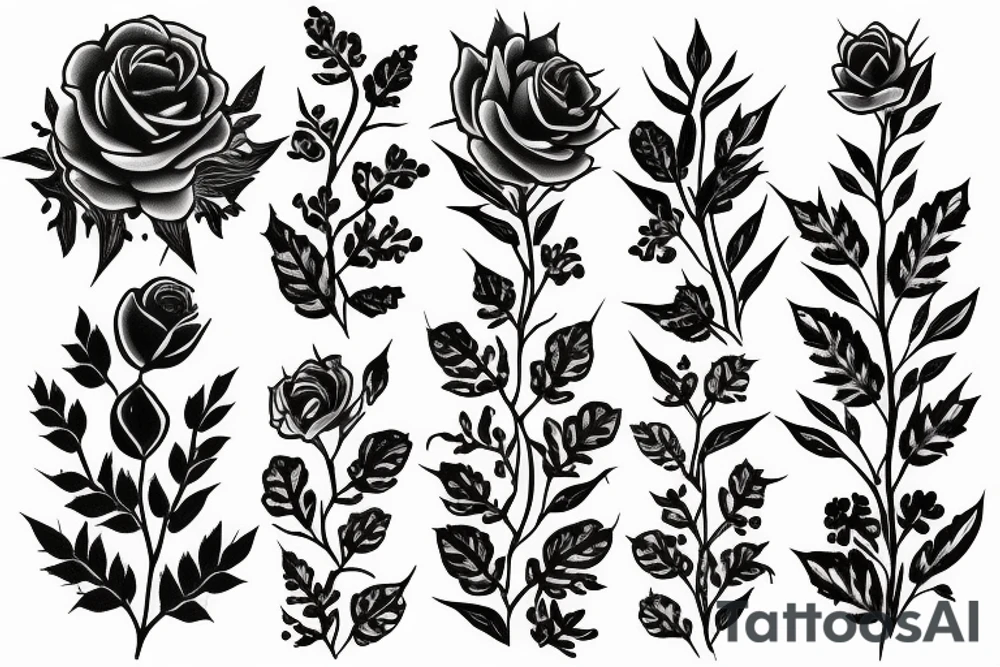 Thorns turning into wildlowers tattoo idea