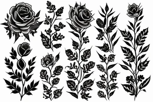 Thorns turning into wildlowers tattoo idea
