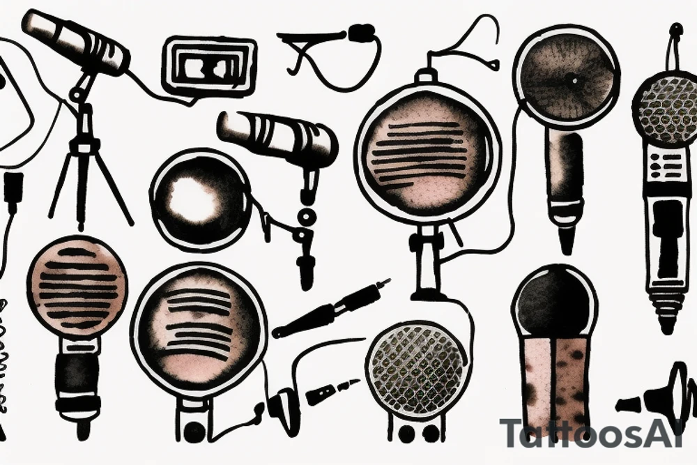 golden ratio microphone tattoo idea