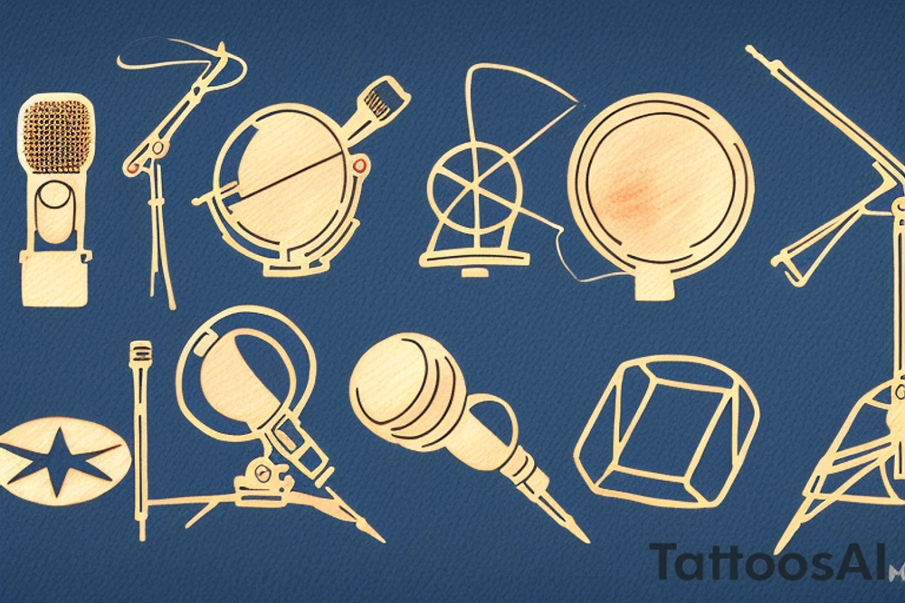 golden ratio microphone tattoo idea