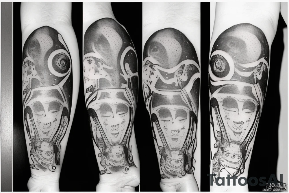Alien in space tattoo idea