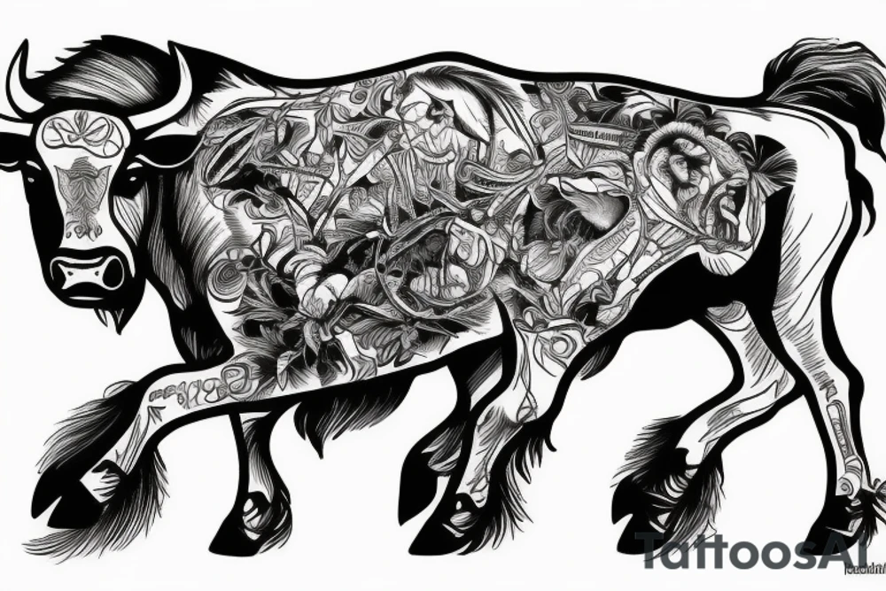 Buffalo riding a bike tattoo idea