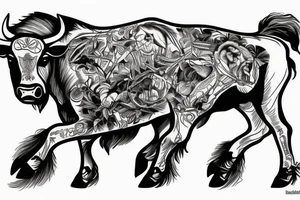 Buffalo riding a bike tattoo idea
