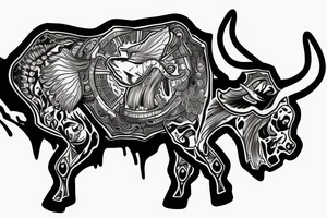 Buffalo riding a bike tattoo idea
