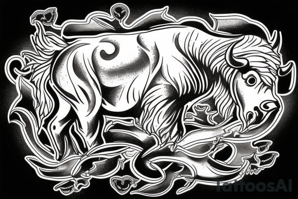Buffalo riding a bike tattoo idea