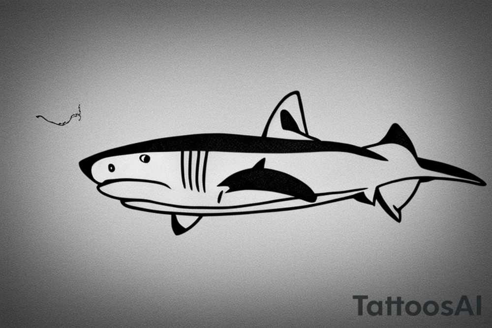 minimalist shark tattoo idea