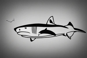 minimalist shark tattoo idea