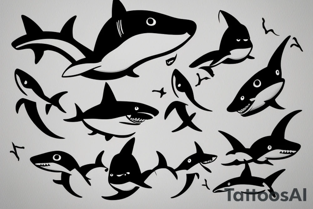 minimalist shark tattoo idea
