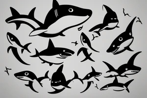minimalist shark tattoo idea