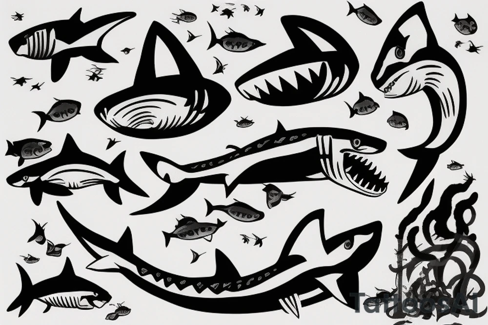 minimalist shark tattoo idea
