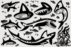 minimalist shark tattoo idea