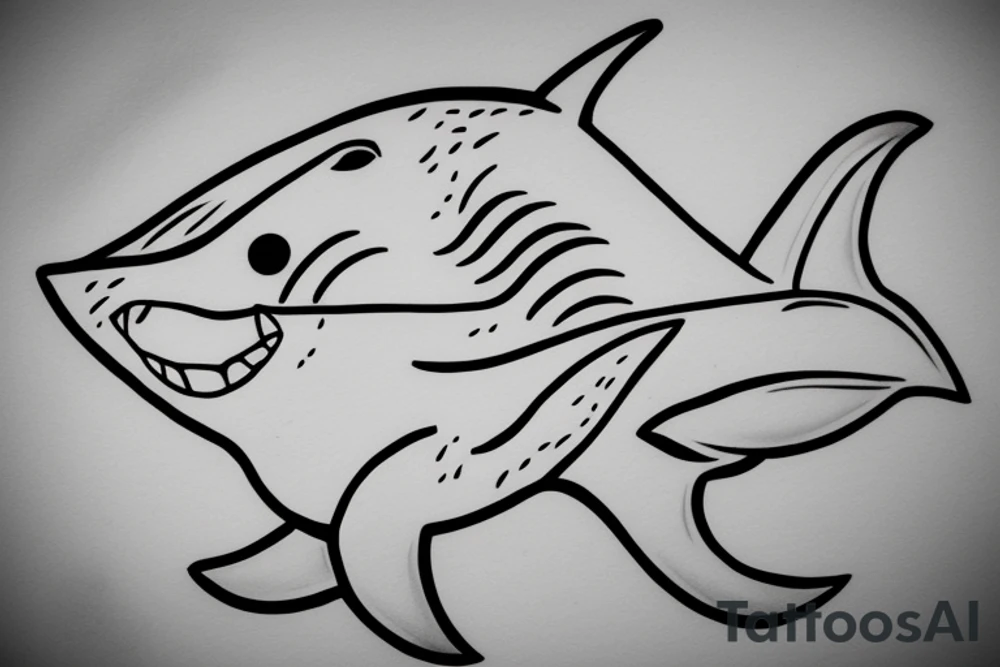 minimalist shark tattoo idea
