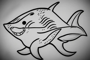 minimalist shark tattoo idea