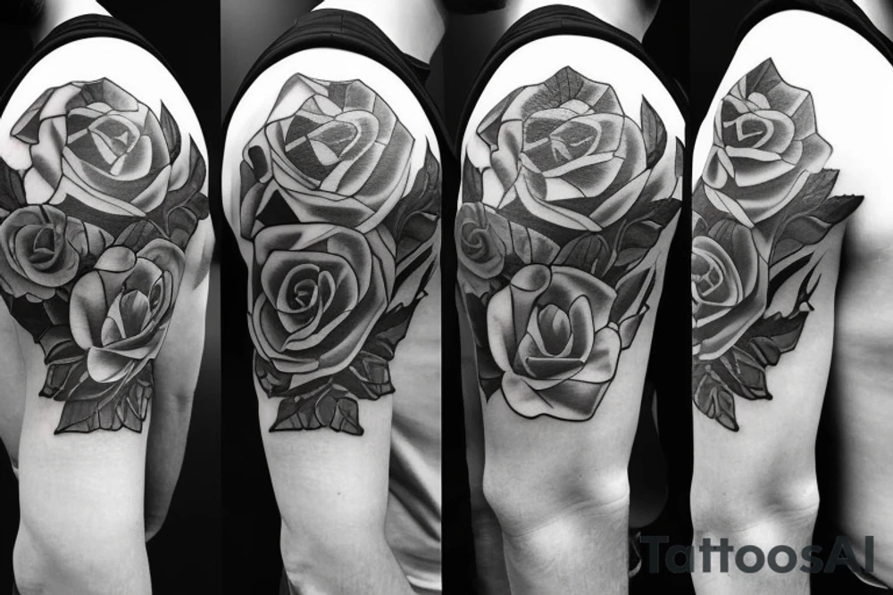 i'm a male, so i need a masculine rose with meaningful designs that represent the lost ones in my life tattoo idea