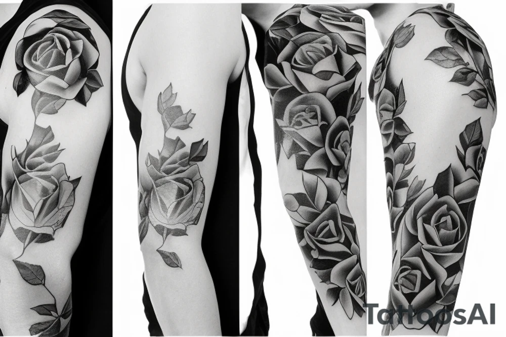 i'm a male, so i need a masculine rose with meaningful designs that represent the lost ones in my life tattoo idea