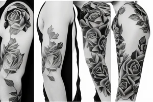 i'm a male, so i need a masculine rose with meaningful designs that represent the lost ones in my life tattoo idea