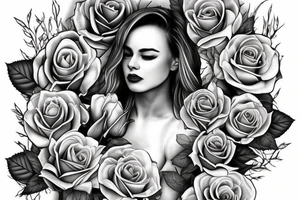 i'm a male, so i need a masculine rose with meaningful designs, names and dates that represent the lost ones in my life tattoo idea