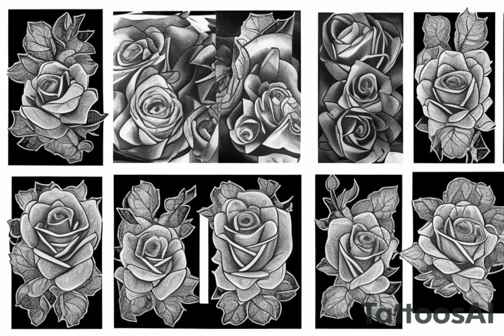 i'm a male, so i need a masculine rose with meaningful designs, names and dates that represent the lost ones in my life tattoo idea