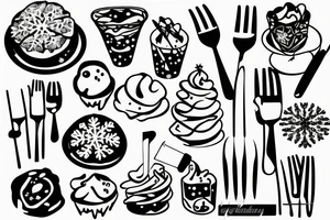 eating snowflakes with plastic forks tattoo idea