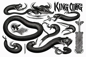 King cobra wrapping around sword tattoo idea