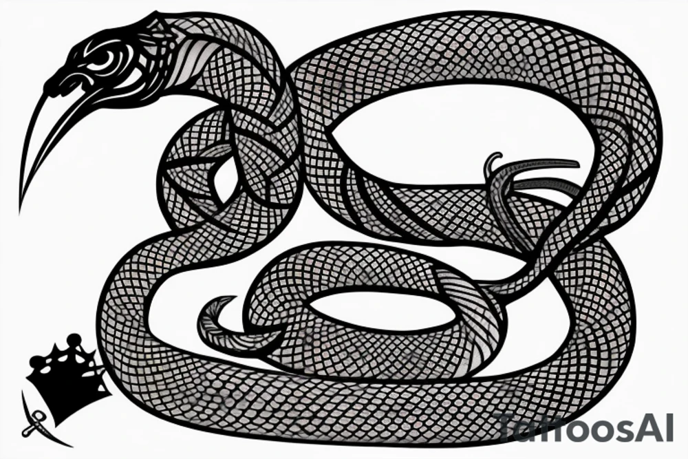 King cobra wrapping around sword tattoo idea