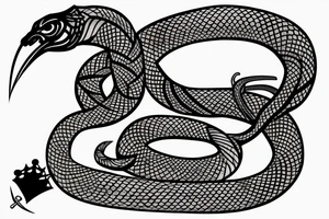 King cobra wrapping around sword tattoo idea