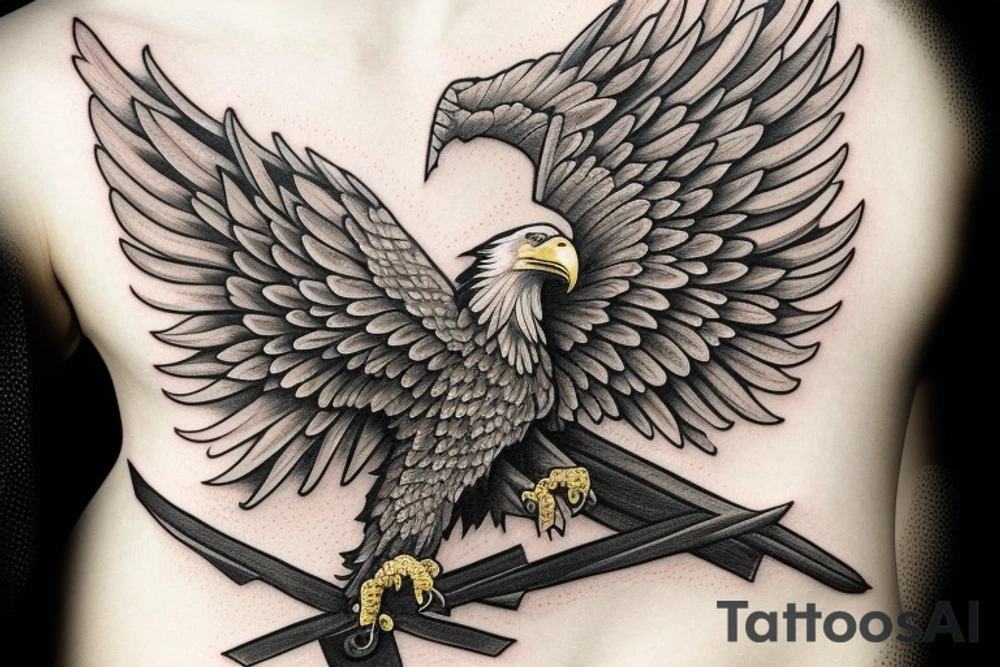 eagle with a cross, designs that represent people who i have lost in life tattoo idea