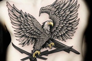 eagle with a cross, designs that represent people who i have lost in life tattoo idea