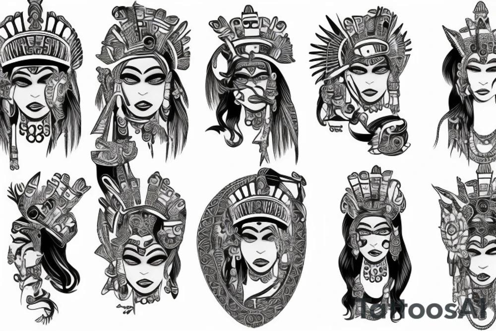 Aztec princess tattoo idea