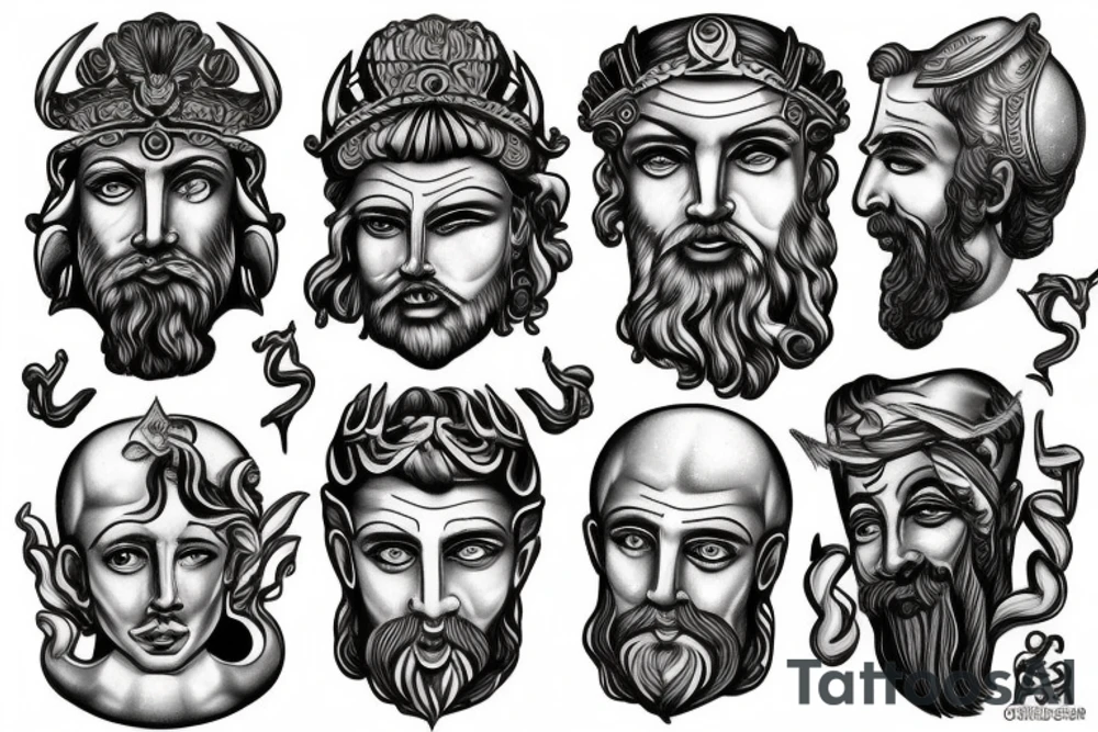 Greek God, poseidon, zeus, hades tattoo idea