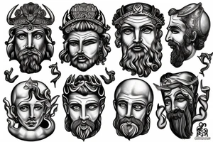 Greek God, poseidon, zeus, hades tattoo idea