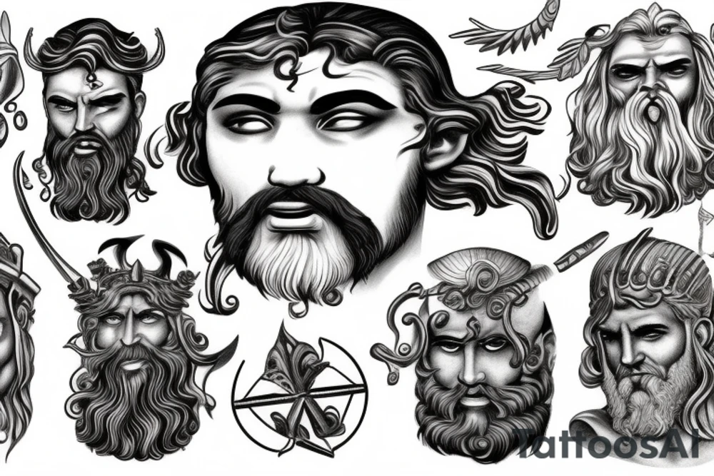 Greek God, poseidon, zeus, hades tattoo idea