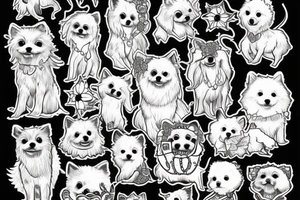 white pomeranian tattoo idea