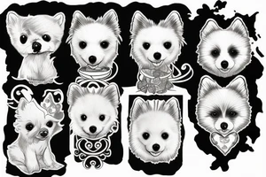 white pomeranian tattoo idea