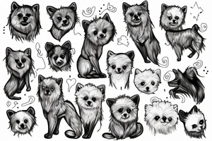 white pomeranian tattoo idea