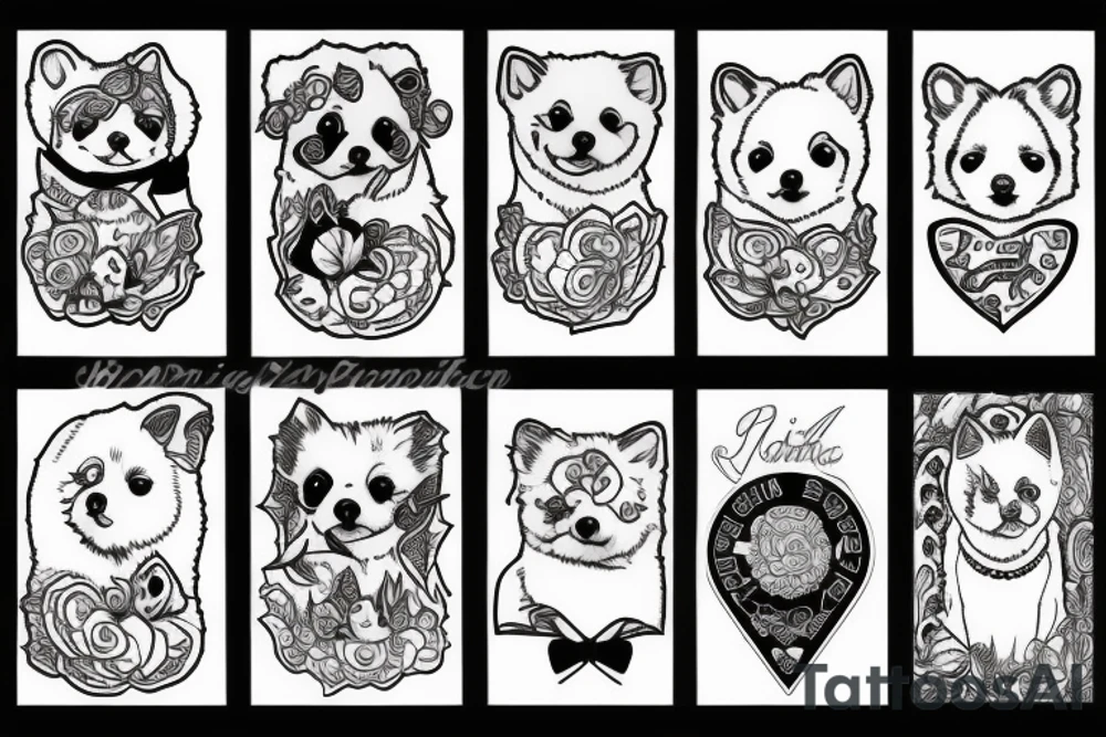 white pomeranian tattoo idea