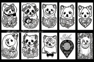 white pomeranian tattoo idea