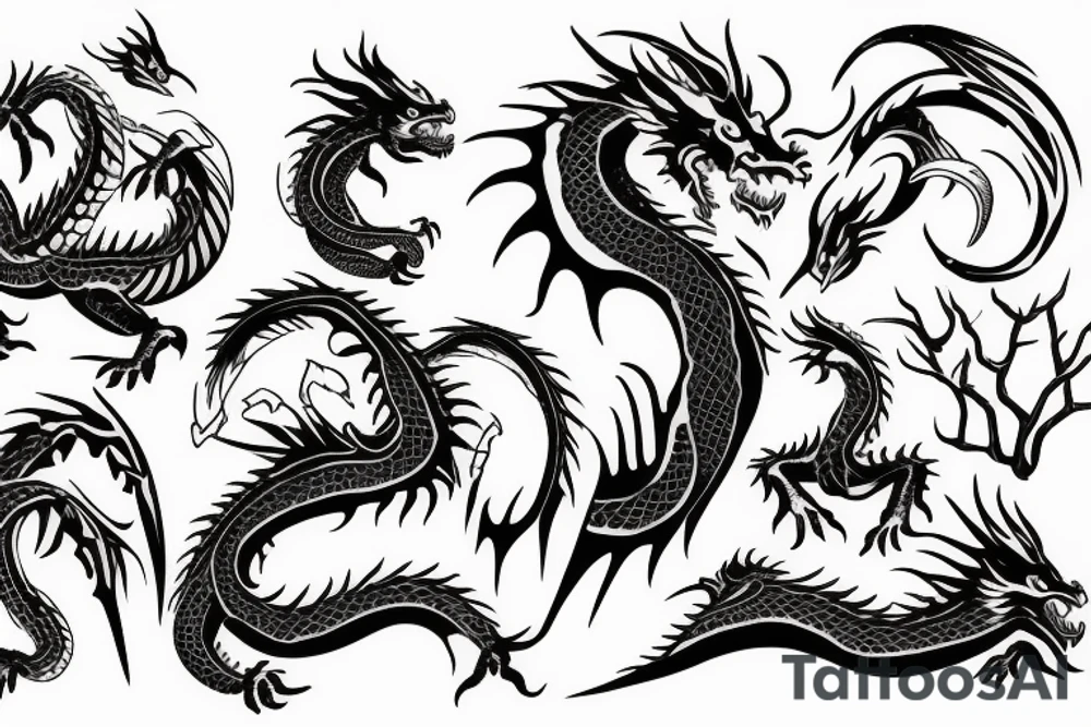 A Dragon Clock tattoo idea