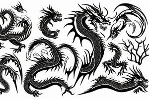 A Dragon Clock tattoo idea