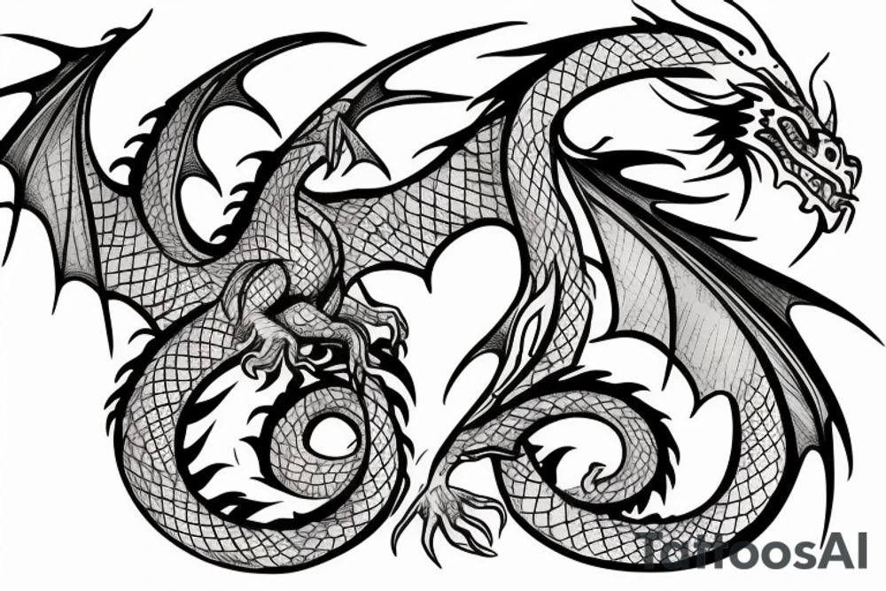 Dragon Clock tattoo idea