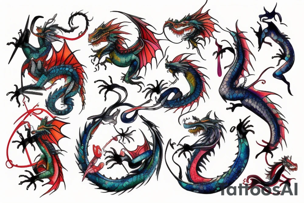 Dragon Clock tattoo idea
